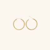 Elegante brede runde øreringe | 18k guld