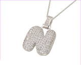 Pave Bubble Halskæde med Initial | 18k Guld