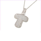 Pave Bubble Halskæde med Initial | 18k Guld