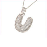 Pave Bubble Halskæde med Initial | 18k Guld