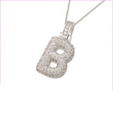 Pave Bubble Halskæde med Initial | 18k Guld