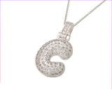 Pave Bubble Halskæde med Initial | 18k Guld