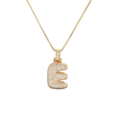 Pave Bubble Halskæde med Initial | 18k Guld