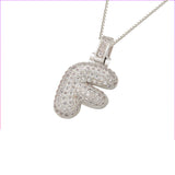 Pave Bubble Halskæde med Initial | 18k Guld