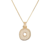Pave Bubble Halskæde med Initial | 18k Guld