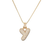 Pave Bubble Halskæde med Initial | 18k Guld