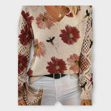 Strikket Bluse med Blonde Detaljer