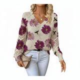 Strikket Bluse med Blonde Detaljer