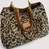EDITH™ – SHOPPINGTASKE I CANVAS MED LEOPARDMØNSTER