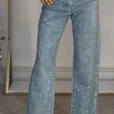 CAMDENGLAM™ – STRETCH DENIM JEANS MED KRYSTALLER