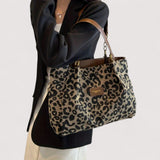 EDITH™ – SHOPPINGTASKE I CANVAS MED LEOPARDMØNSTER