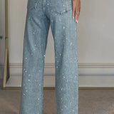 CAMDENGLAM™ – STRETCH DENIM JEANS MED KRYSTALLER