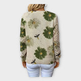 Strikket Bluse med Blonde Detaljer