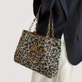 EDITH™ – SHOPPINGTASKE I CANVAS MED LEOPARDMØNSTER