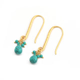Ørering med vedhæng af turquoise