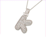 Pave Bubble Halskæde med Initial | 18k Guld