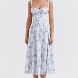 FLORENCE™ – MIDDILÆNGDE KJOLE MED ELEGANT BLOMSTERPRINT