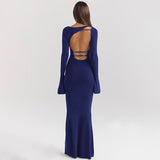 SASHA™ – LANG BODYCON-KJOLE MED ÅBEN RYG