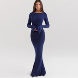 SASHA™ – LANG BODYCON-KJOLE MED ÅBEN RYG