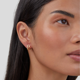 Krystal Øreringe med Kløftformet Indfatning | 18k Guld