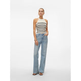 VERO MODA DAME TOP VMSABA - Birch Stripes sort