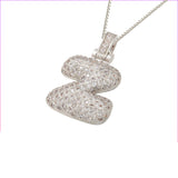 Pave Bubble Halskæde med Initial | 18k Guld