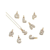 Pave Bubble Halskæde med Initial | 18k Guld