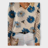 Strikket Bluse med Blonde Detaljer