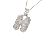 Pave Bubble Halskæde med Initial | 18k Guld